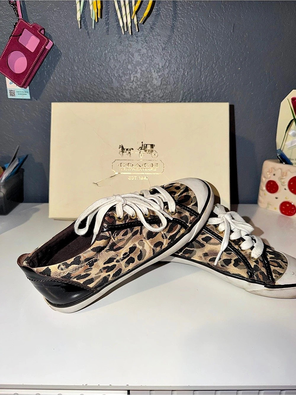 Coach Leopard Print Sneakers